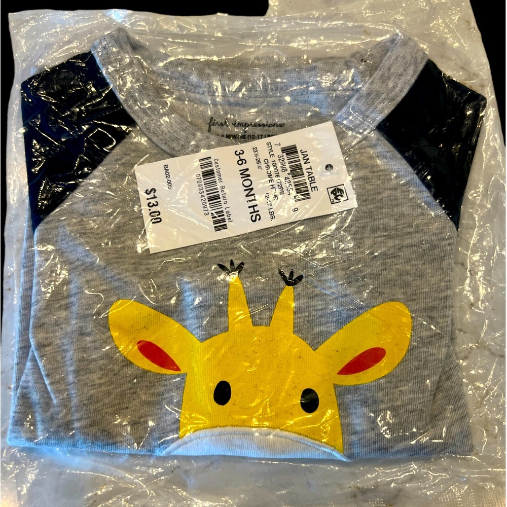 NWT First Impressions 3-6 Month Giraffe Top